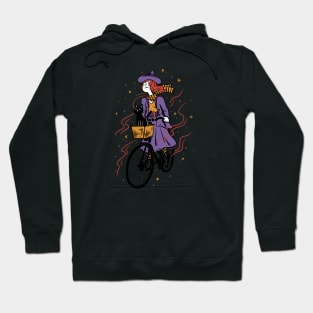 Cute Cartoon Witch Riding a Bicycle Hoodie